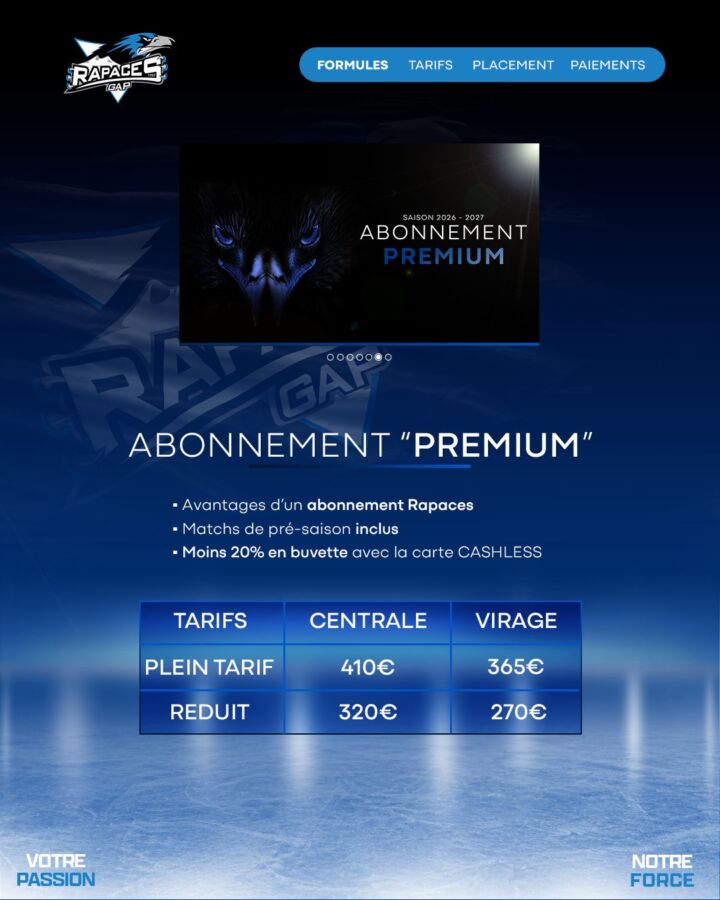 Abonnement Premium - Campagne d'abonnement - Rapaces de Gap