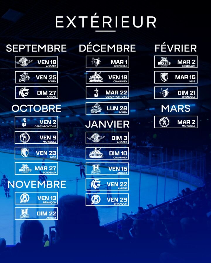 Extérieur - Calendrier 2026-2027 - Rapaces de Gap